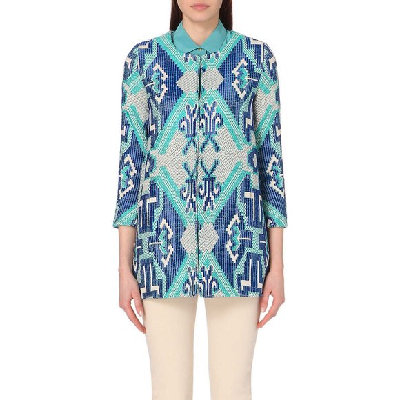 NWT Maje Grenade jacquard cotton-blend coat - Picture 3 of 12